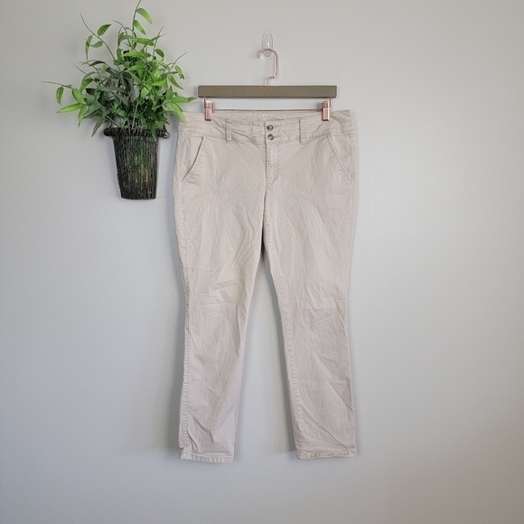 AE 12 Skinny Khaki Chino Jegging Stretch Legging Jeans Pants American Eagle Y2K - Picture 1 of 13